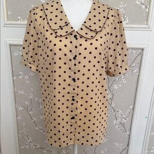 Amazon Beige Blouse with Dark Dots